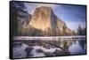 Chilly Morning Reflection El Capitan and Merced River-Vincent James-Framed Stretched Canvas