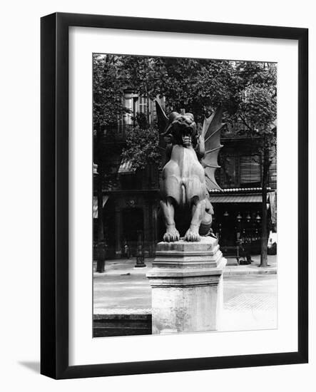 Chimaera from the St. Michel Fountain, Paris, C.1860-Adolphe Giraudon-Framed Photographic Print