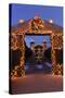 Chimayo, New Mexico, Usa. Santurario De Chimayo Lit Up for Christmas-Julien McRoberts-Stretched Canvas