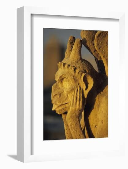 Chimera, Notre Dame Cathedral, Paris, France-David Barnes-Framed Photographic Print