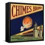 Chimes Brand - Tulare, California - Citrus Crate Label-Lantern Press-Framed Stretched Canvas
