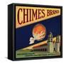 Chimes Brand - Tulare, California - Citrus Crate Label-Lantern Press-Framed Stretched Canvas