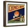 Chimes Brand - Tulare, California - Citrus Crate Label-Lantern Press-Framed Art Print