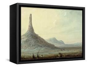 Chimney Rock, 1837-Alfred Jacob Miller-Framed Stretched Canvas