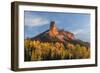 Chimney Rock and Courthouse Mountain , the Uncompahgre National Forest, Colorado-Chuck Haney-Framed Photographic Print