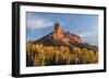 Chimney Rock and Courthouse Mountain , the Uncompahgre National Forest, Colorado-Chuck Haney-Framed Photographic Print