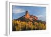 Chimney Rock and Courthouse Mountain , the Uncompahgre National Forest, Colorado-Chuck Haney-Framed Photographic Print