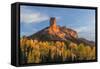 Chimney Rock and Courthouse Mountain , the Uncompahgre National Forest, Colorado-Chuck Haney-Framed Stretched Canvas