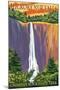 Chimney Rock State Park, NC - Hickory Nut Falls-Lantern Press-Mounted Art Print