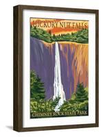 Chimney Rock State Park, NC - Hickory Nut Falls-Lantern Press-Framed Art Print