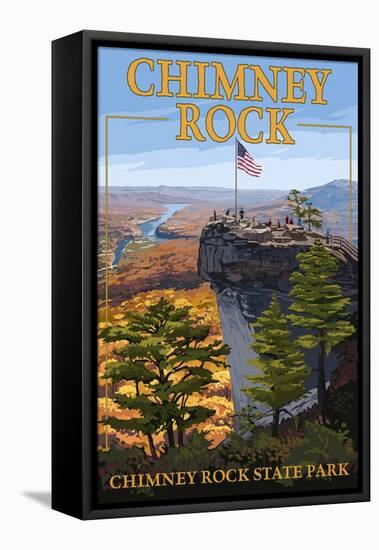Chimney Rock State Park, NC - View from Top-Lantern Press-Framed Stretched Canvas
