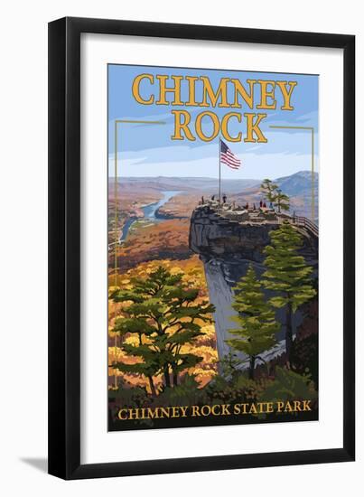 Chimney Rock State Park, NC - View from Top-Lantern Press-Framed Art Print