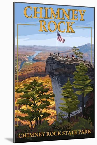 Chimney Rock State Park, NC - View from Top-Lantern Press-Mounted Art Print