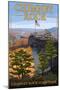 Chimney Rock State Park, NC - View from Top-Lantern Press-Mounted Art Print