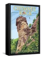 Chimney Rock State Park, North Carolina-Lantern Press-Framed Stretched Canvas