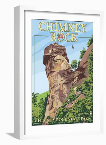 Chimney Rock State Park, North Carolina-Lantern Press-Framed Art Print