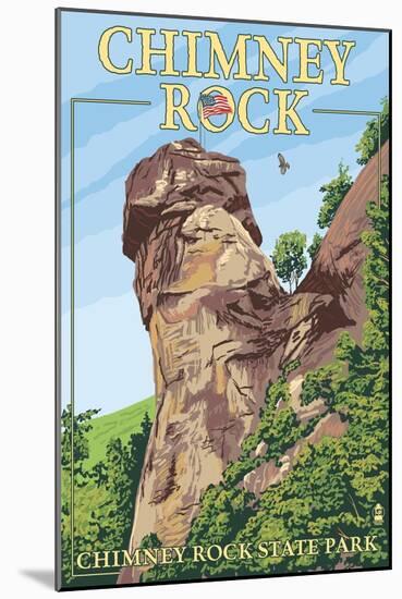 Chimney Rock State Park, North Carolina-Lantern Press-Mounted Art Print