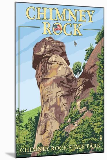 Chimney Rock State Park, North Carolina-Lantern Press-Mounted Art Print