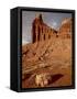 Chimney Rock With Storm Clouds, Capitol Reef National Park, Utah, USA-null-Framed Stretched Canvas