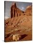 Chimney Rock With Storm Clouds, Capitol Reef National Park, Utah, USA-null-Stretched Canvas