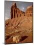 Chimney Rock With Storm Clouds, Capitol Reef National Park, Utah, USA-null-Mounted Photographic Print