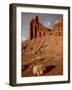 Chimney Rock With Storm Clouds, Capitol Reef National Park, Utah, USA-null-Framed Photographic Print