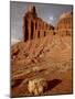 Chimney Rock With Storm Clouds, Capitol Reef National Park, Utah, USA-null-Mounted Photographic Print