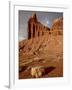 Chimney Rock With Storm Clouds, Capitol Reef National Park, Utah, USA-null-Framed Photographic Print