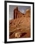 Chimney Rock With Storm Clouds, Capitol Reef National Park, Utah, USA-null-Framed Photographic Print