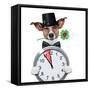 Chimney Sweeper Dog Watch Clock-Javier Brosch-Framed Stretched Canvas