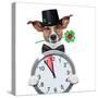 Chimney Sweeper Dog Watch Clock-Javier Brosch-Stretched Canvas