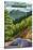 Chimney Tops and Road - Great Smoky Mountains National Park, TN-Lantern Press-Stretched Canvas