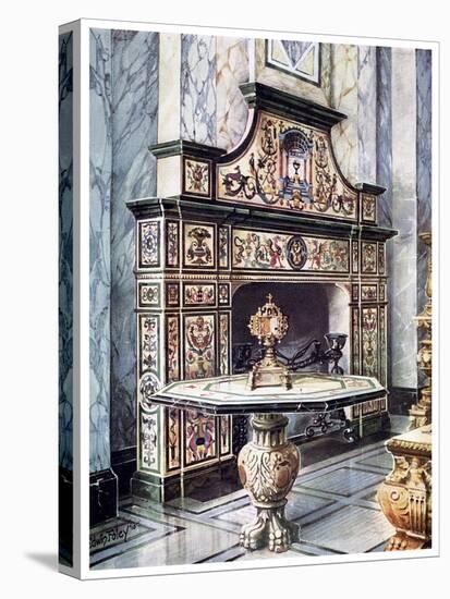 Chimneypiece and Table in Coloured Florentine Mosaic, 1910-Edwin Foley-Stretched Canvas