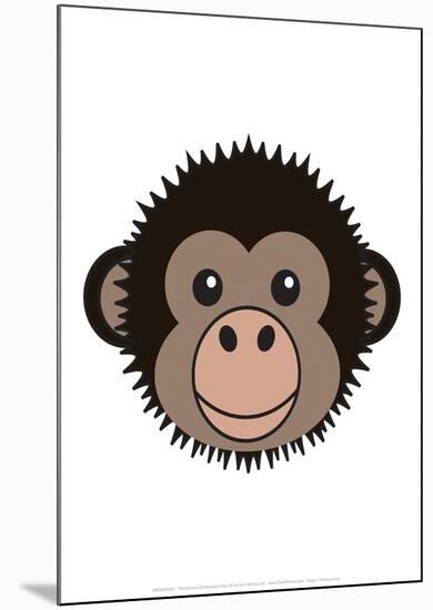 Chimp - Animaru Cartoon Animal Print-Animaru-Mounted Giclee Print