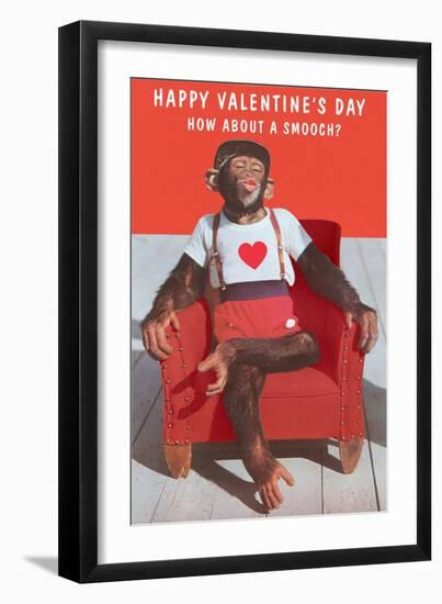 Chimp, How About a Smooch?-null-Framed Art Print