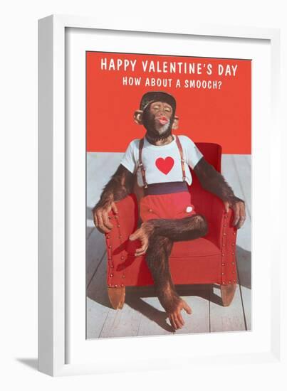 Chimp, How About a Smooch?-null-Framed Art Print