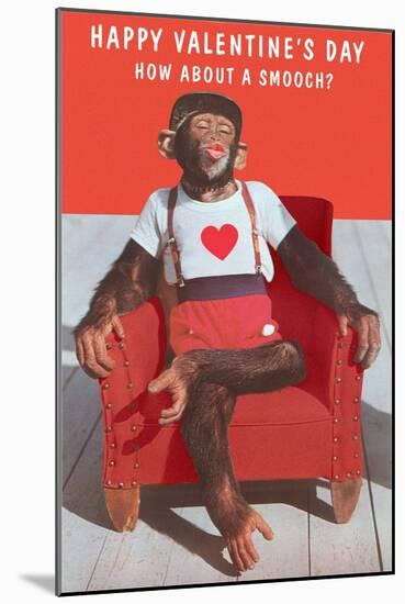 Chimp, How About a Smooch?-null-Mounted Art Print