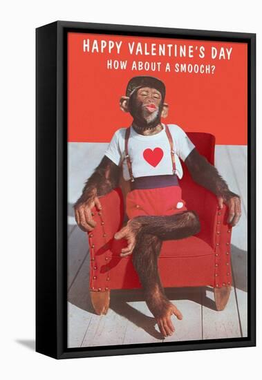 Chimp, How About a Smooch?-null-Framed Stretched Canvas