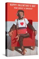 Chimp, How About a Smooch?-null-Stretched Canvas