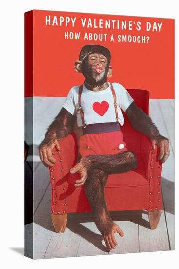 Chimp, How About a Smooch?-null-Stretched Canvas