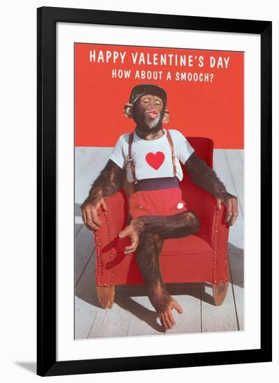 Chimp, How About a Smooch?-null-Framed Art Print