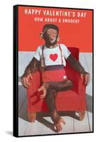 Chimp, How About a Smooch?-null-Framed Stretched Canvas