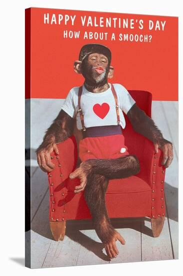 Chimp, How About a Smooch?-null-Stretched Canvas