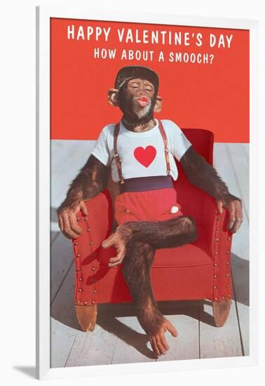 Chimp, How About a Smooch?-null-Framed Art Print