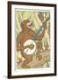 Chimp Playing Banjo-null-Framed Art Print