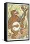 Chimp Playing Banjo-null-Framed Stretched Canvas