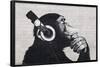 Chimp with Headphones on Wall-Trends International-Framed Poster