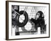 Chimp with Tyre-null-Framed Photographic Print