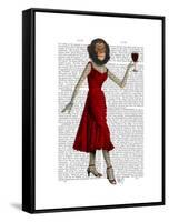 Chimp with Wine-Fab Funky-Framed Stretched Canvas