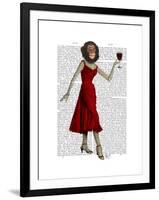 Chimp with Wine-Fab Funky-Framed Art Print